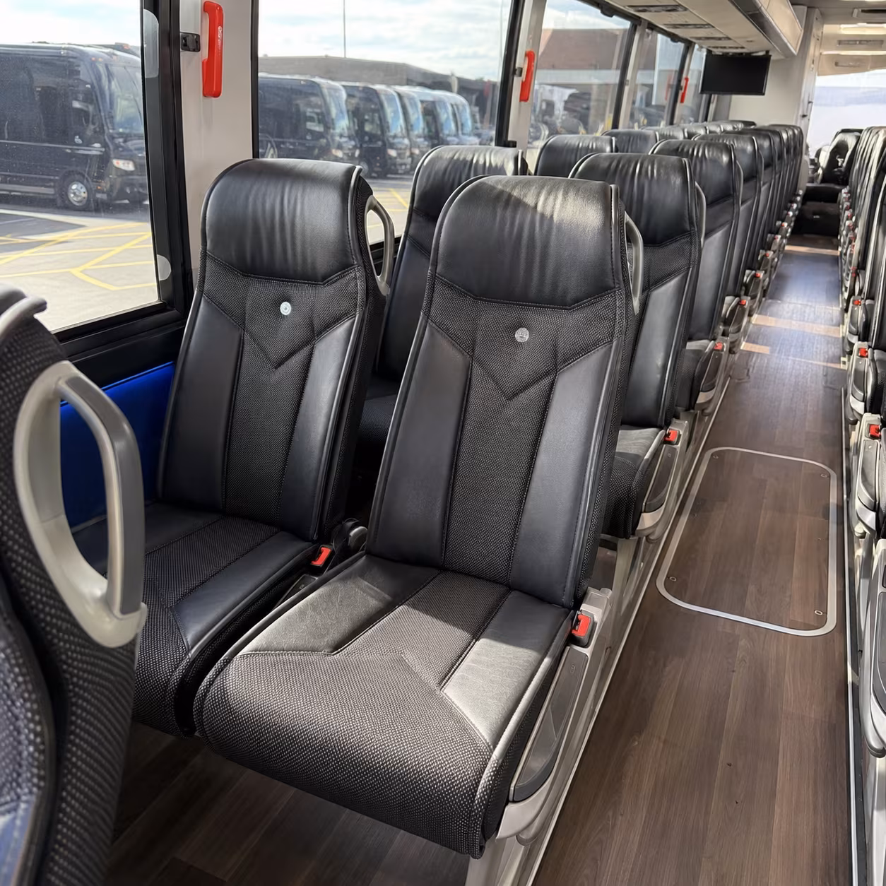 beaverton 56 passenger charter bus inside
